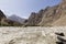 Border river Panj River in Wakhan valley with Tajikistan right and Afghanistan left