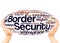 Border Security word cloud hand sphere concept