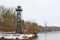 Border tower on the river coast Mukhavets