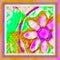 Bordered square bright flower tile