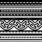 Borders seamless pattern. Black and white vector ancient background. Repeat tribal ethnic backdrop. Decorative greek key, meander