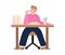 Bored, lazy, tired office worker or student a vector isolated illustration