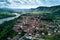 Borghetto di Borbera italian countryside village aerial view