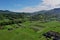 Borghetto di Borbera Pemonte Italy Village aerial View Panorama farmed fields