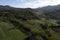 Borghetto di Borbera Pemonte Italy Village aerial View Panorama farmed fields