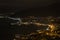 Borgio Verezzi, Italy. May 22th, 2021. Enchanting night panoramic view of Borgio Verezzi and the Ligurian Riviera