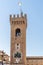 The Borgo Tower in Giacomo Leopardi Square, Recanati, Marche, Italy