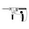 Boring drill tool icon cartoon in black and white