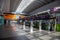 Borispol, Ukraine - June 23, 2020: Boryspil International Airport Terminal D. Reception. Empty airport building due to coronavirus