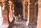 Borken nandi idol in Badami caves, India