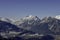 Bormio, Italy - January 31, 2005: Panoramic view of mountians in