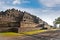 Borobudur mandala temple in surice , near Yogyakarta on Java, In