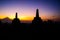 Borobudur sunrise with Merapi volcano