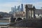 Borodinsky bridge on the background of modern high-rise buildings.