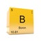 Boron symbol yellow cube