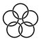 Borromean rings symbol illustration