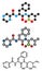 Bortezomib cancer drug (proteasome inhibitor) molecule