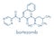 Bortezomib cancer drug proteasome inhibitor molecule. Skeletal formula.