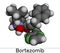 Bortezomib molecule. It is anticancer medication used to treat multiple myeloma and mantle cell lymphoma. Molecular model. 3D