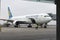 Boryspil, Ukraine - Jan 15, 2020. Ukraine International Airlines plane in airport at aircraft catering before flight