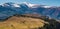 Borzhava mountain ridge with snowy tops