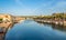 Bosa embankment with river Temo in Sardinia