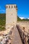 Bosa, Sardinia, Italy - Main tower - Torre Maestra - of the Malaspina Castle, known also as Castle of Serravalle, with monumental