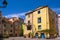 Bosa, Sardinia, Italy - Summer view of the Bosa old town quarter with historic colorful tenements and streets