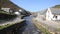 Boscastle Cornwall England UK river flowing towards the harbour