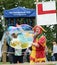 Bosco the Jester entertains the audience at Tonbridge Castle