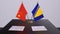 Bosnia and Herzegovina and China flag. Politics concept, partner deal between countries. Partnership agreement of