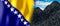 Bosnia and Herzegovina - country flag and pile of coal