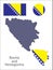 Bosnia and Herzegovina silhouette and flag vector