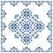 Bosnia and Herzegovina traditional Zmijanje embroidery folk art vector pattern, geometric design with frame in navy blue on white