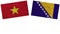 Bosnia and Herzegovina and Vietnam Flags Together Paper Texture Illustration