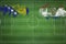 Bosnia and Herzegovina vs Paraguay Soccer Match, national colors, national flags, soccer field, football game, Copy space