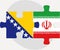 Bosnia Herzegovinan and Iranian Flags in puzzle