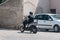 Bosnian policeman on motorbike