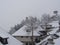 Bosnian village and castle in snow storm