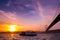 Bosphorus Bridge and excursion boat at sunset, Istanbul, Turkey