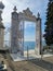 Bosphorus gate at Dolmabahce palace in Istanbul, Turkey. Twilight, clouds, entry, baroque gateway.