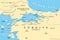 Bosporus and Dardanelles, the Turkish Straits, political map