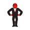 Boss angry red. businessman evil. business men aggressive. Vector illustration