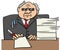 Boss or businessman at the desk cartoon illustration