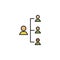 Boss, hierarchy, worker colored icon. Can be used for web, logo, mobile app, UI, UX