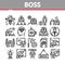 Boss Leader Company Collection Icons Set Vector