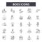 Boss line icons, signs, vector set, outline illustration concept