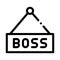 Boss Nameplate Icon Vector Outline Illustration