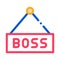 Boss Nameplate Icon Vector Outline Illustration