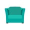 Boss office chair vector flat icon front view. Comfortable relaxation sign interior furniture equipment nobody